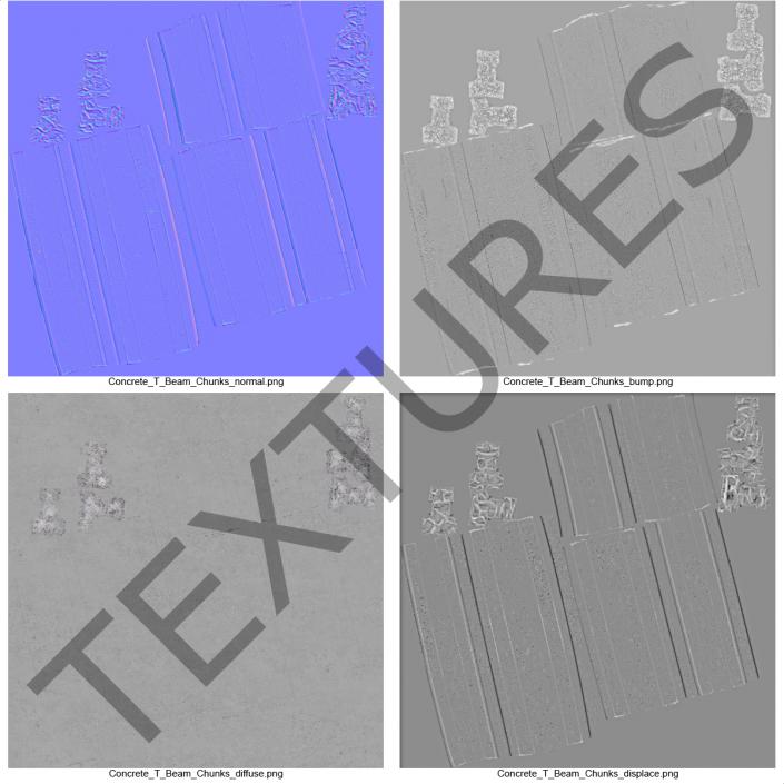 3D Concrete T-Beam Chunk 2 model