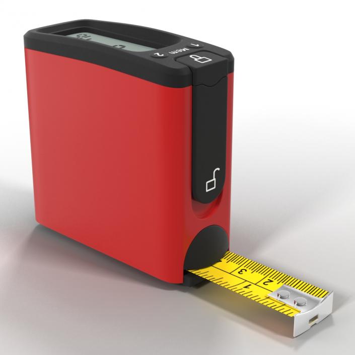 Digital Tape Measure Red 3D model