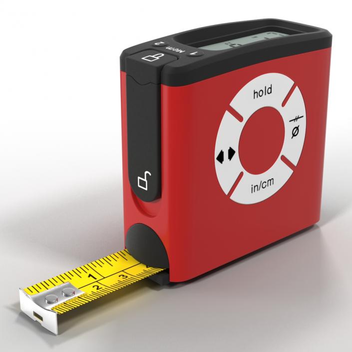 Digital Tape Measure Red 3D model