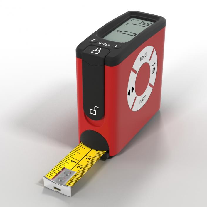 Digital Tape Measure Red 3D model