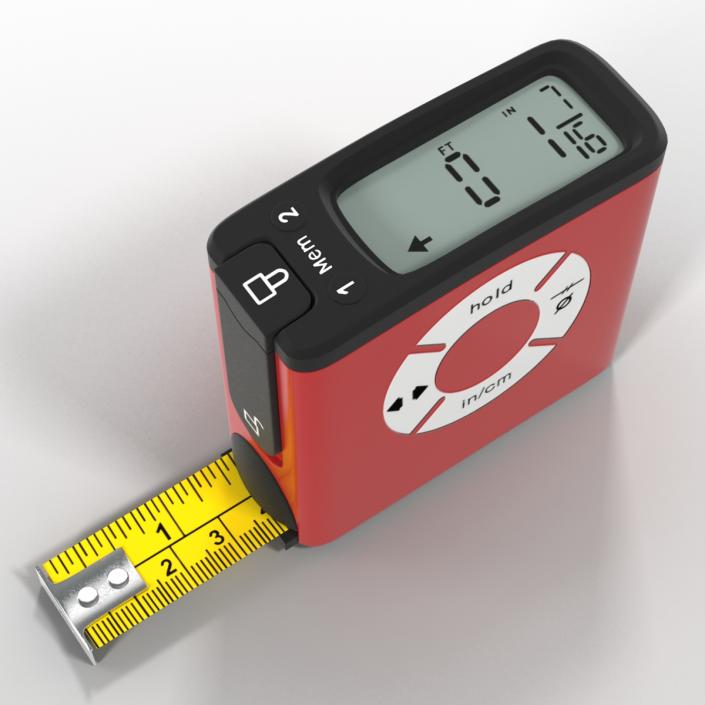 Digital Tape Measure Red 3D model