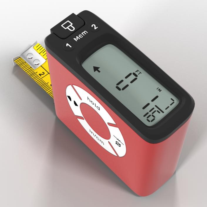 Digital Tape Measure Red 3D model