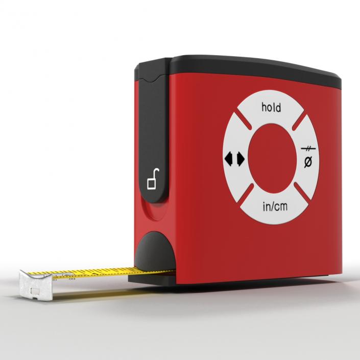 Digital Tape Measure Red 3D model