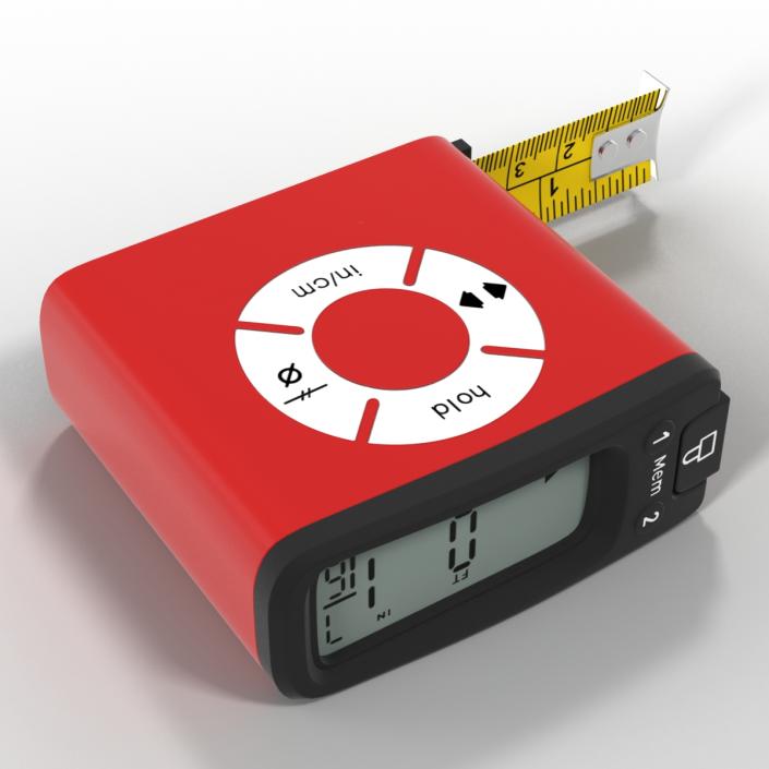 Digital Tape Measure Red 3D model