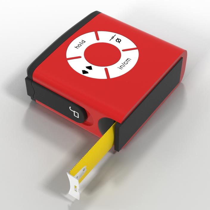 Digital Tape Measure Red 3D model