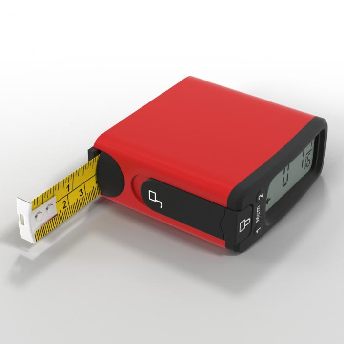 Digital Tape Measure Red 3D model