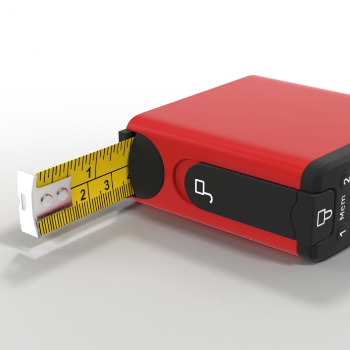 Digital Tape Measure Red 3D model