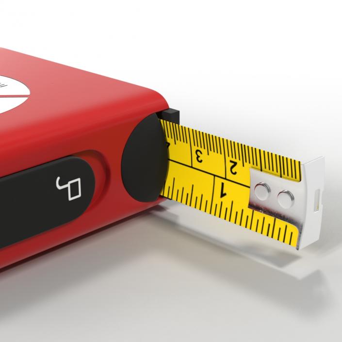 Digital Tape Measure Red 3D model