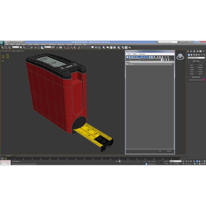 Digital Tape Measure Red 3D model
