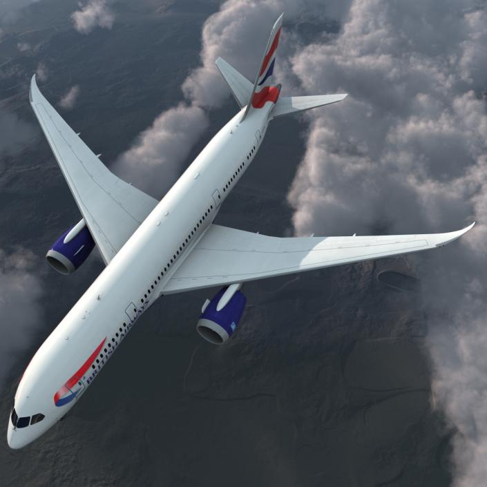 3D Boeing 787-8 Dreamliner British Airways Rigged