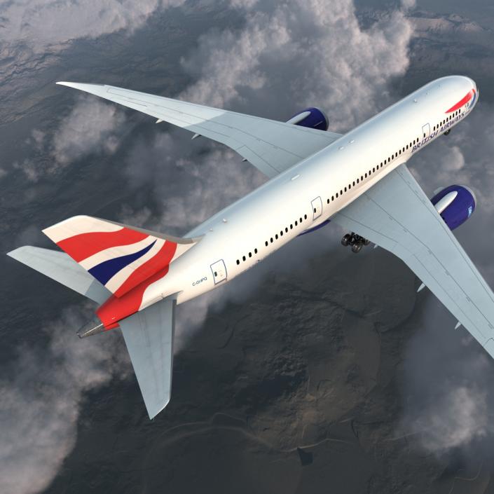 3D Boeing 787-8 Dreamliner British Airways Rigged