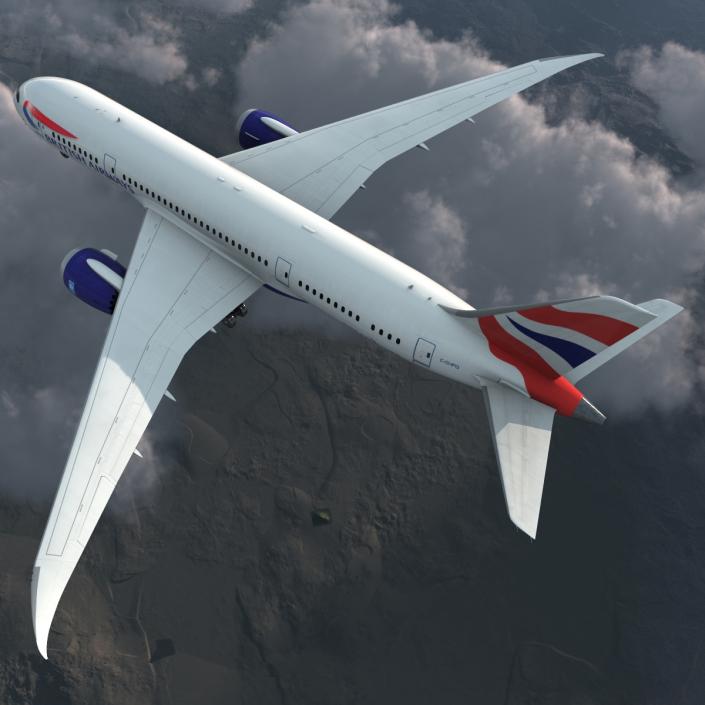 3D Boeing 787-8 Dreamliner British Airways Rigged