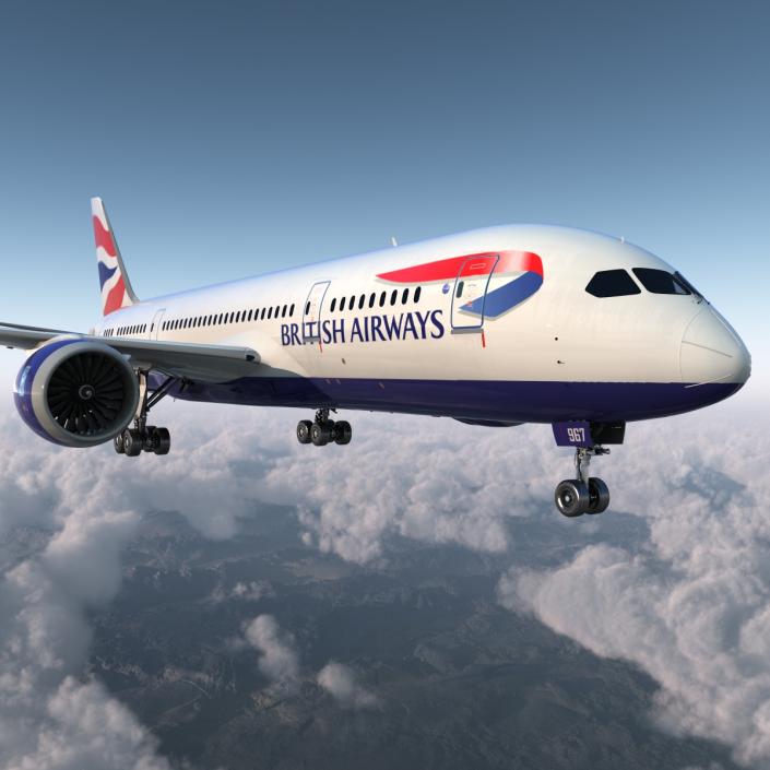 3D Boeing 787-8 Dreamliner British Airways Rigged