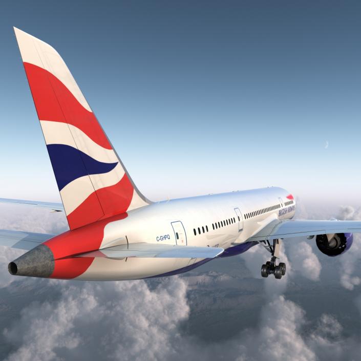 3D Boeing 787-8 Dreamliner British Airways Rigged