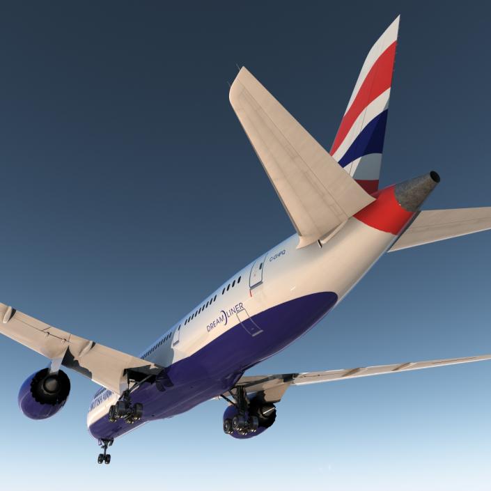 3D Boeing 787-8 Dreamliner British Airways Rigged