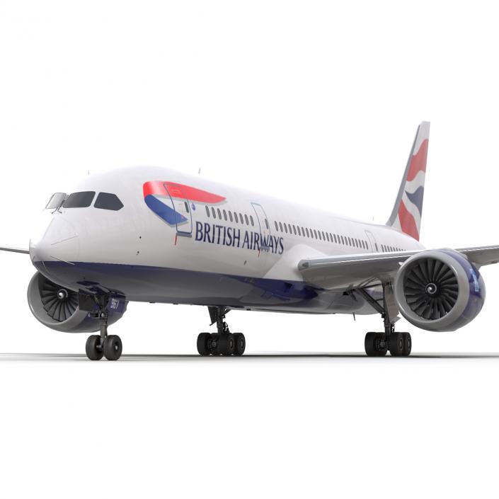 3D Boeing 787-8 Dreamliner British Airways Rigged