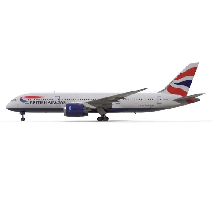 3D Boeing 787-8 Dreamliner British Airways Rigged