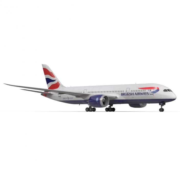 3D Boeing 787-8 Dreamliner British Airways Rigged