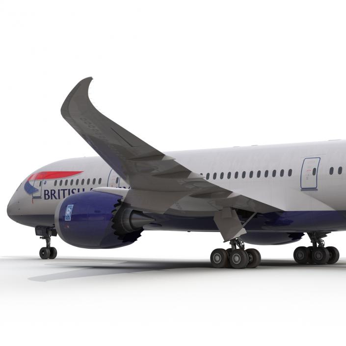 3D Boeing 787-8 Dreamliner British Airways Rigged