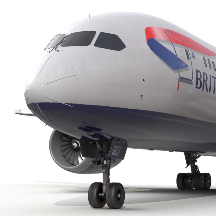 3D Boeing 787-8 Dreamliner British Airways Rigged