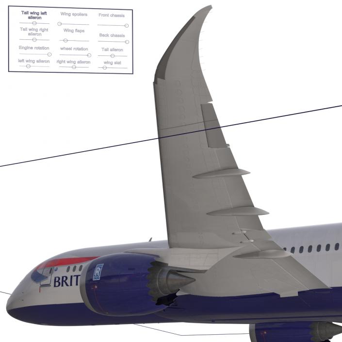 3D Boeing 787-8 Dreamliner British Airways Rigged