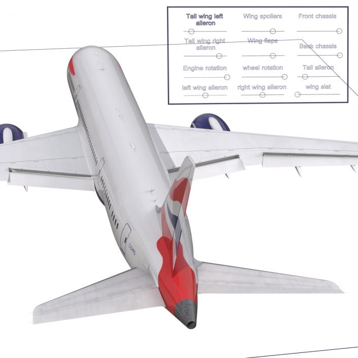 3D Boeing 787-8 Dreamliner British Airways Rigged