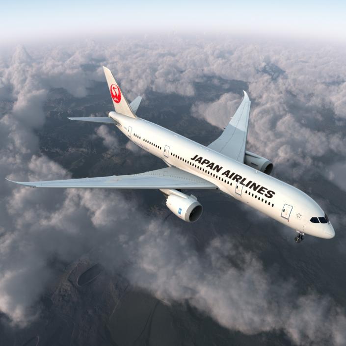 3D model Boeing 787-8 Dreamliner Japan Airlines Rigged