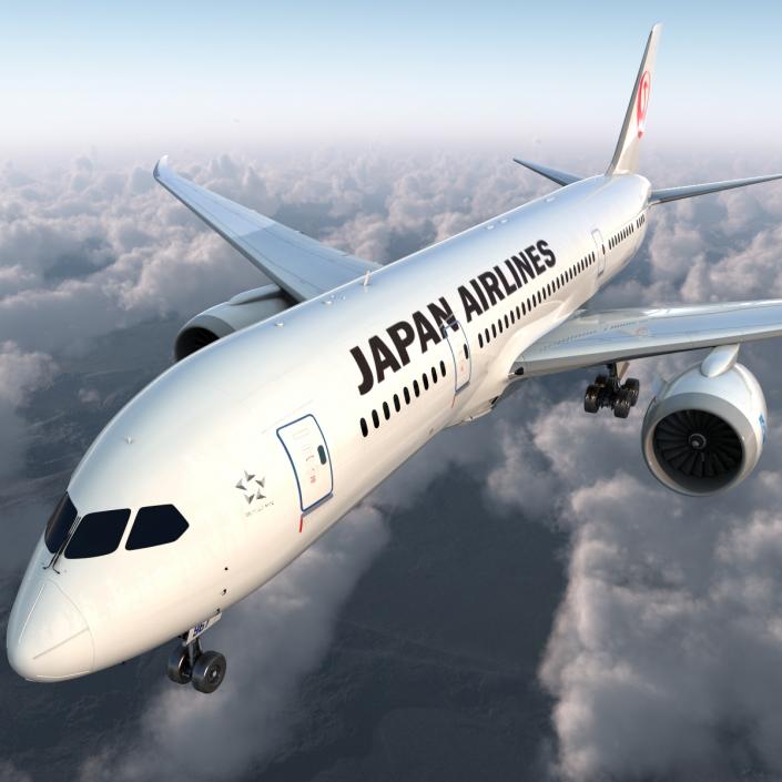 3D model Boeing 787-8 Dreamliner Japan Airlines Rigged