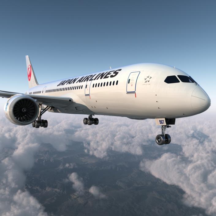 3D model Boeing 787-8 Dreamliner Japan Airlines Rigged