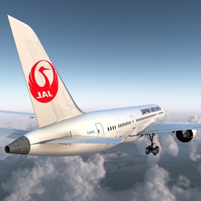 3D model Boeing 787-8 Dreamliner Japan Airlines Rigged