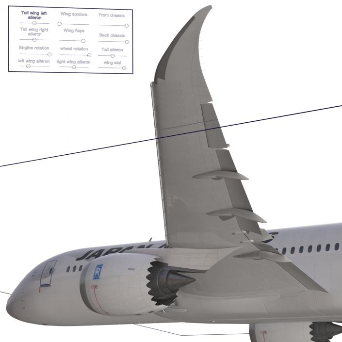 3D model Boeing 787-8 Dreamliner Japan Airlines Rigged