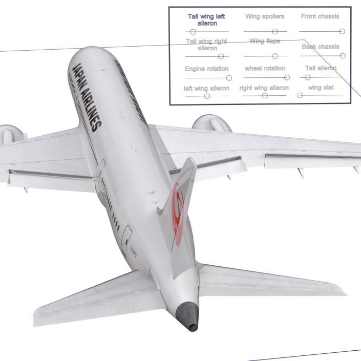 3D model Boeing 787-8 Dreamliner Japan Airlines Rigged