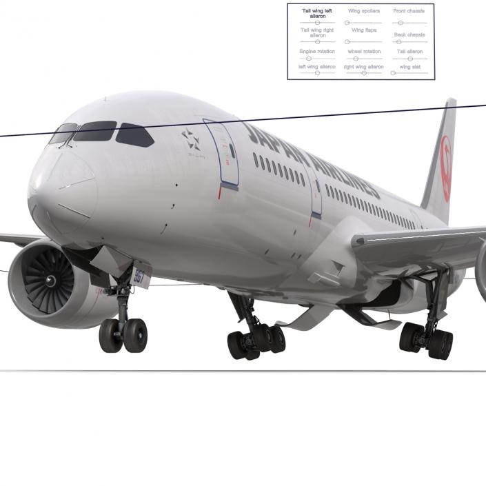 3D model Boeing 787-8 Dreamliner Japan Airlines Rigged