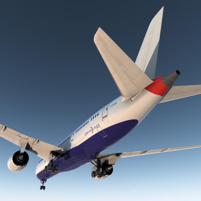 3D Boeing 787-8 Dreamliner Generic Rigged model