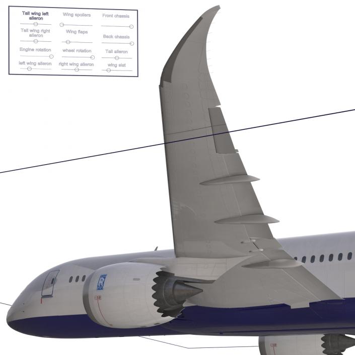 3D Boeing 787-8 Dreamliner Generic Rigged model