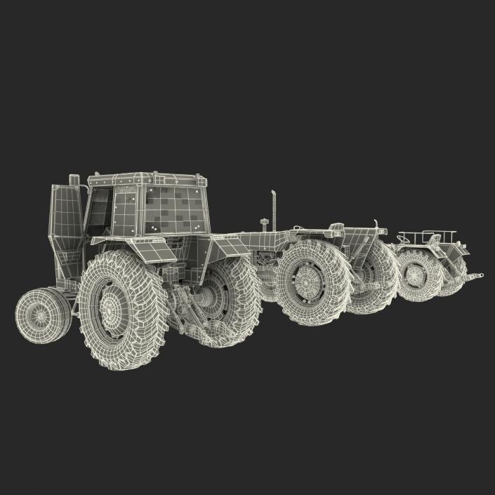 Rigged Vintage Tractors Collection 3D model