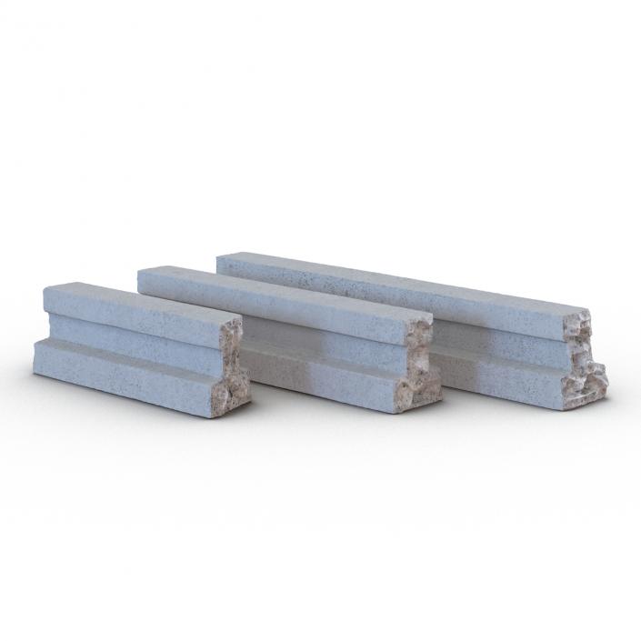 3D Concrete T-Beam Chunks Set