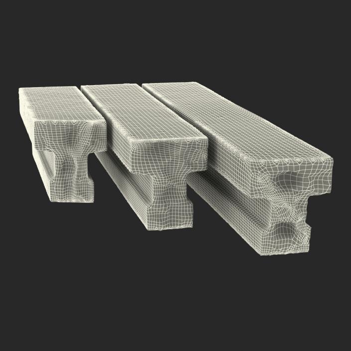 3D Concrete T-Beam Chunks Set