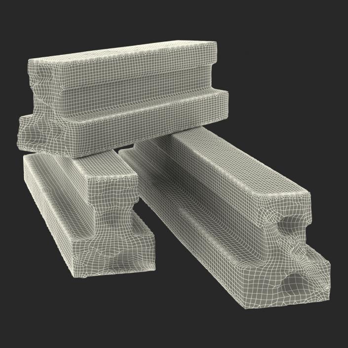 3D Concrete T-Beam Chunks Set