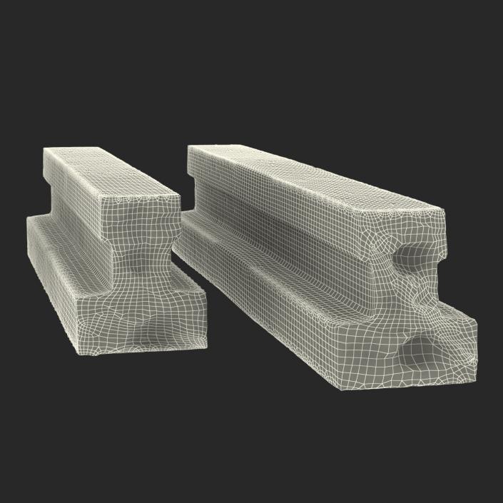 3D Concrete T-Beam Chunks Set