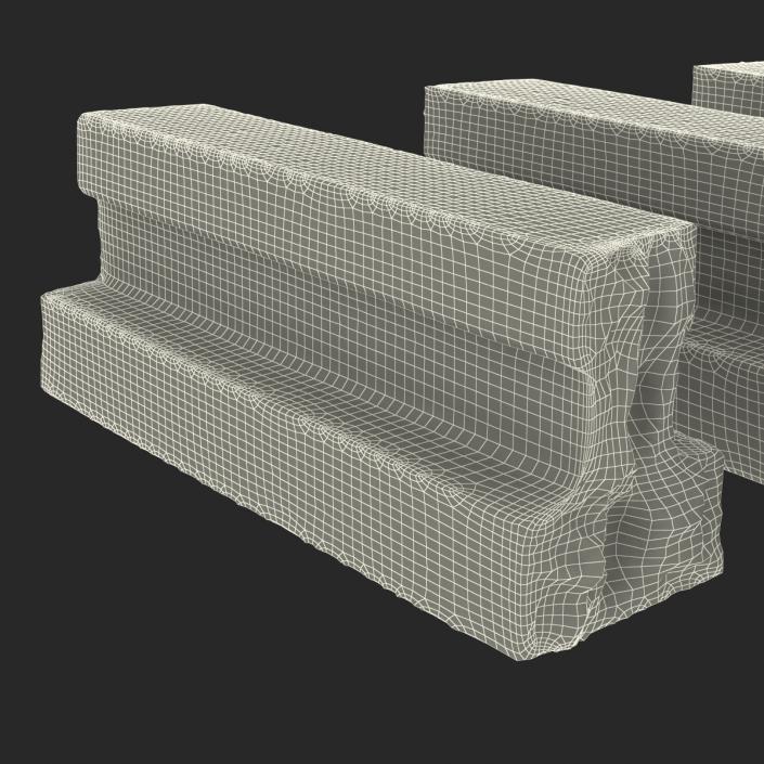 3D Concrete T-Beam Chunks Set