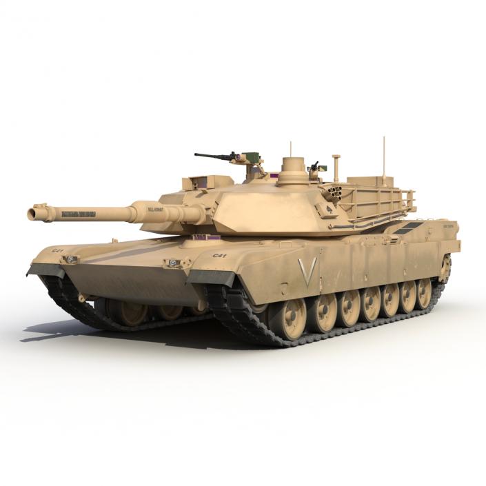 3D M1 Abrams 2 Rigged model