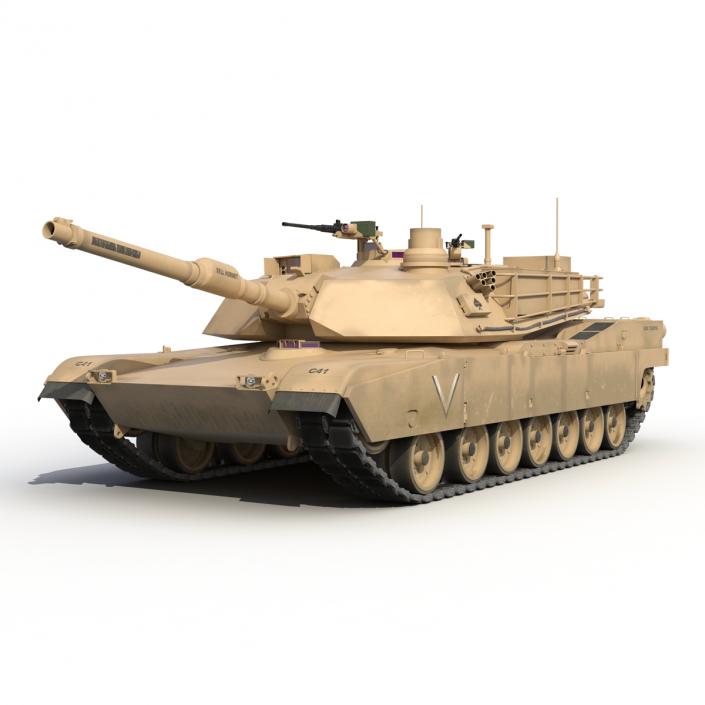 3D M1 Abrams 2 Rigged model