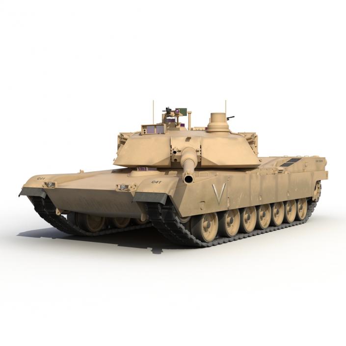 3D M1 Abrams 2 Rigged model