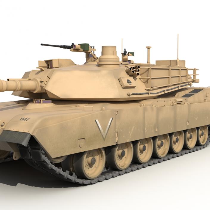 3D M1 Abrams 2 Rigged model