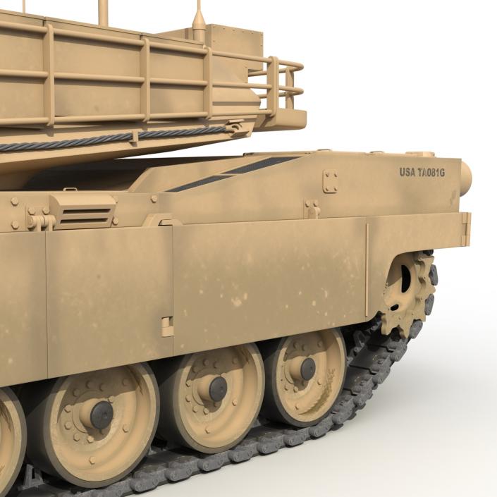 3D M1 Abrams 2 Rigged model