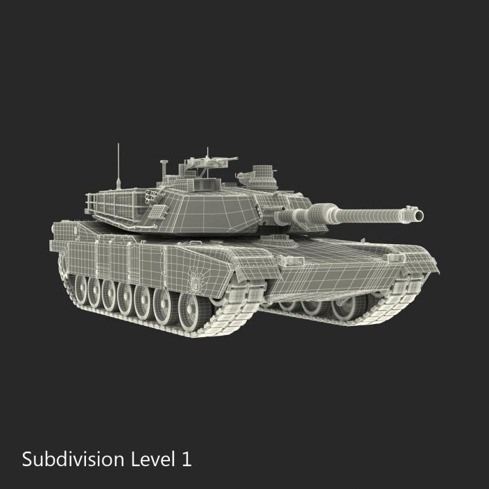 3D M1 Abrams 2 Rigged model