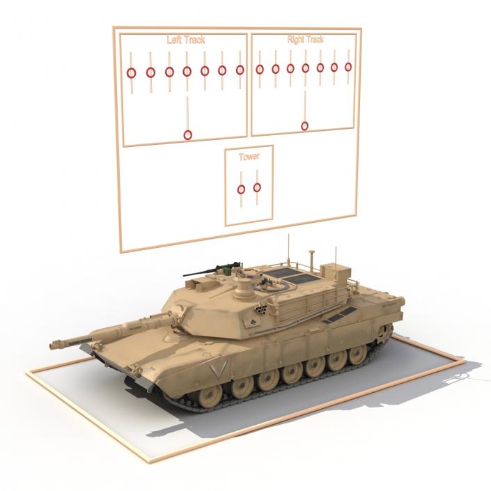 3D M1 Abrams 2 Rigged model