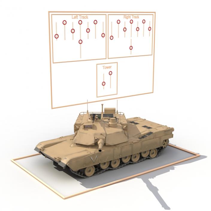 3D M1 Abrams 2 Rigged model