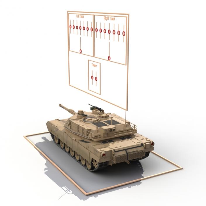 3D M1 Abrams 2 Rigged model